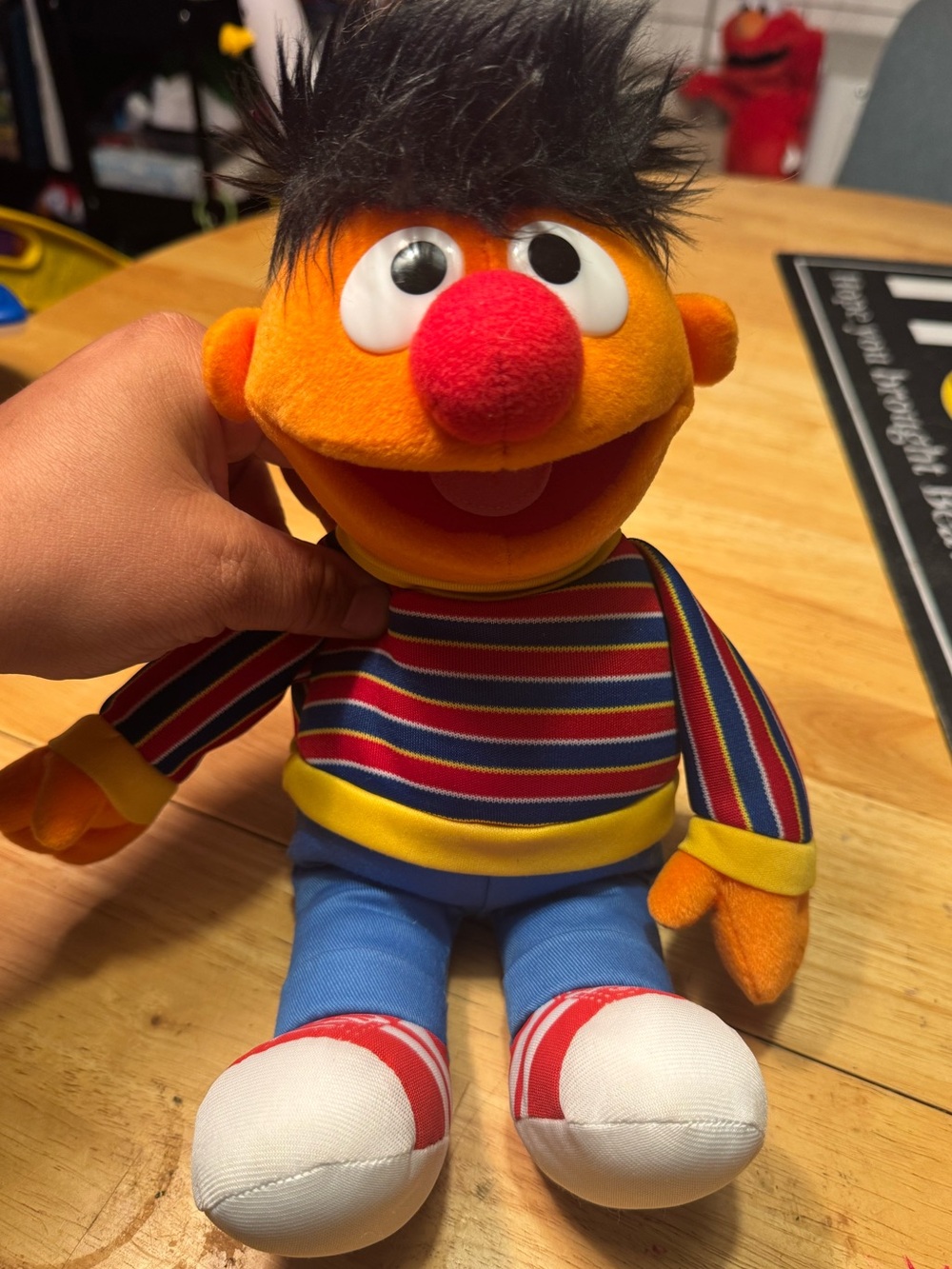 Plush Orange & Blue Character Doll - Striped Sweater Kids Toy